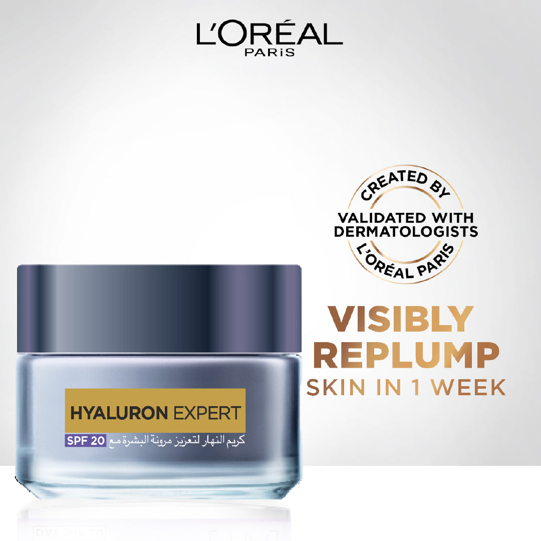 L'Oreal Paris Hyaluron Expert Moisturiser and Plumping Anti-Aging Day Cream with Hyaluronic Acid - Medaid