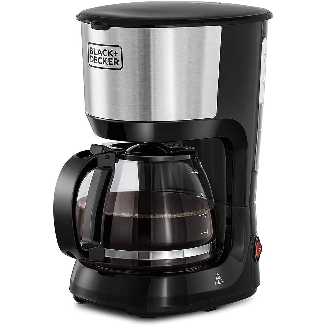 Black+Decker 750W 10 Cup Coffee Maker/Coffee Machine With Glass Carafe For Drip Coffee, Silver/Black - Dcm750S-B5, 2 Years Warranty - Medaid International