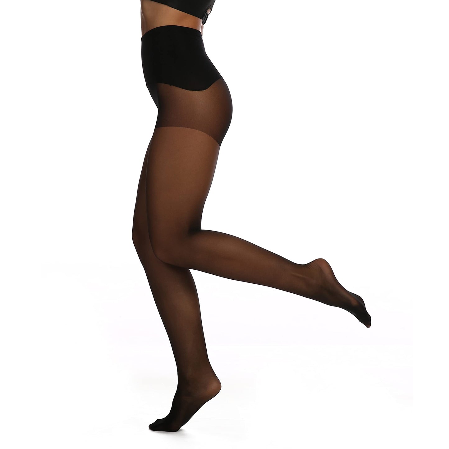 EVERSWE Women's Seamless Control Top Tights 15D, No Seam Pantyhose (Black, M-L) - Medaid International