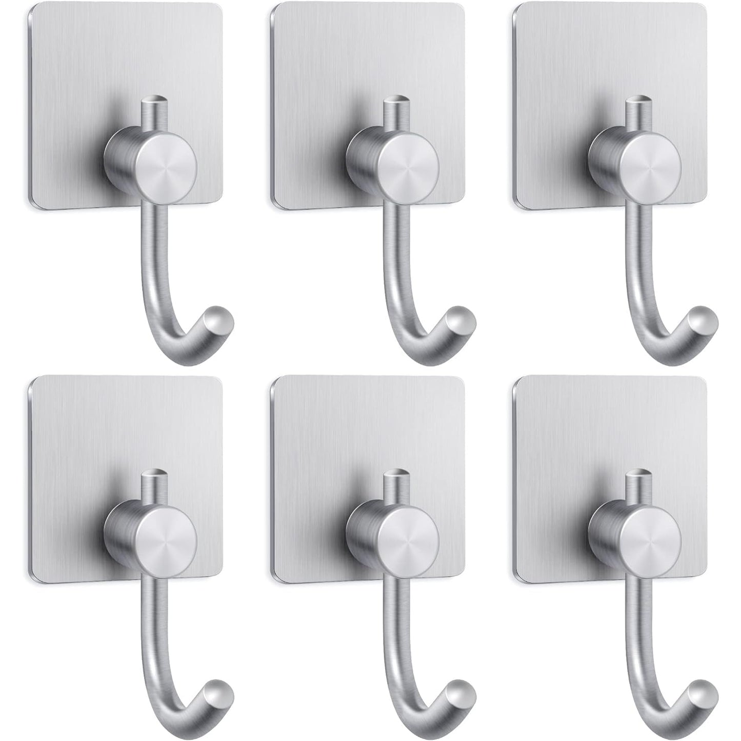 Yoawllty 6 Pcs Adhesive Wall Hooks, Heavy Duty Sticky Holder Waterproof Towel Hooks for Hanging Coat, Hat, Key, Clothes, Closet Hook Wall Mount for Kitchen, Bathroom, Office(Black) - Medaid International