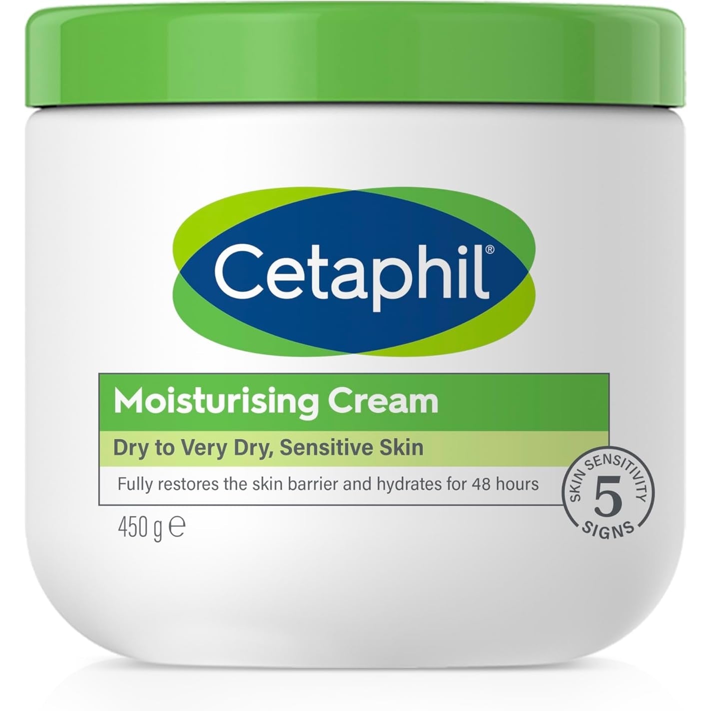 Cetaphil Moisturizing Cream, Face & Body Moisturizer for Men & Women, Dry to Very Dry and Sensitive Skin, Unscented, 453g - Medaid International