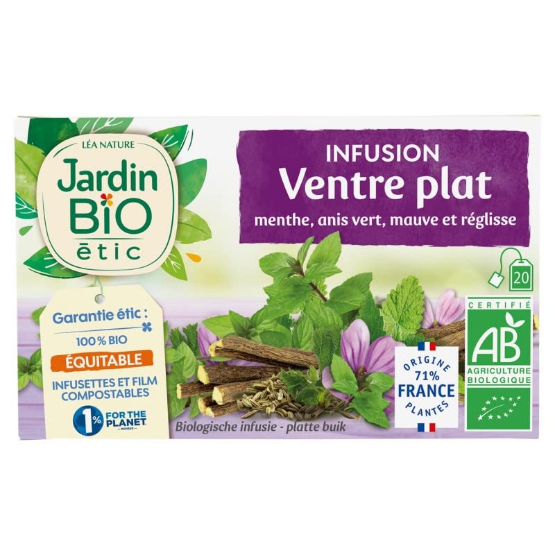Infusion Ventre Plat Bio - Détox Digestion Légère - 20 Sachets - 30g - Jardin Bio Etic Succombez à cette infusion délicieuse et naturelle favorisant la - Le Lot De 3 - Medaid International