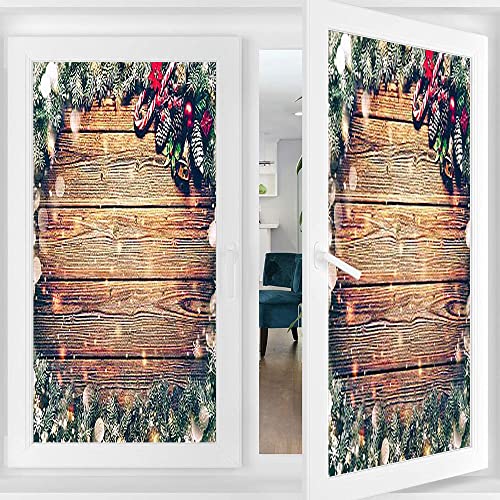Christmas Privacy Window Film, Christmas Style Print, Glass Film for Home Office Living Room, W23.6 x L78.7 Inch - Medaid International