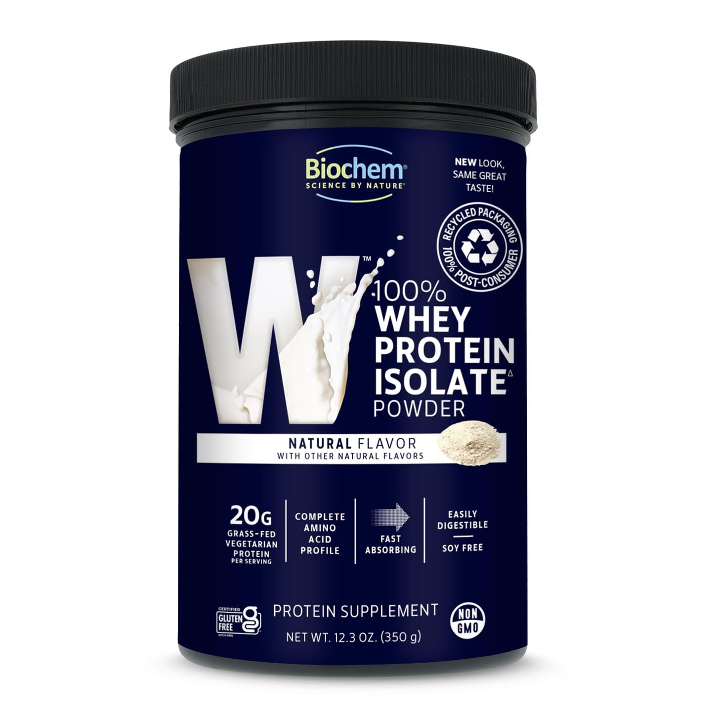 Biochem 100% Whey Isolate Protein - Natural Flavor - 12.3 Ounce, Preworkout & Immune Health - 20g Vegetarian Protein - Easily Digestible - Refreshing Taste - Keto Friendly & Easy to Mix… - Medaid International