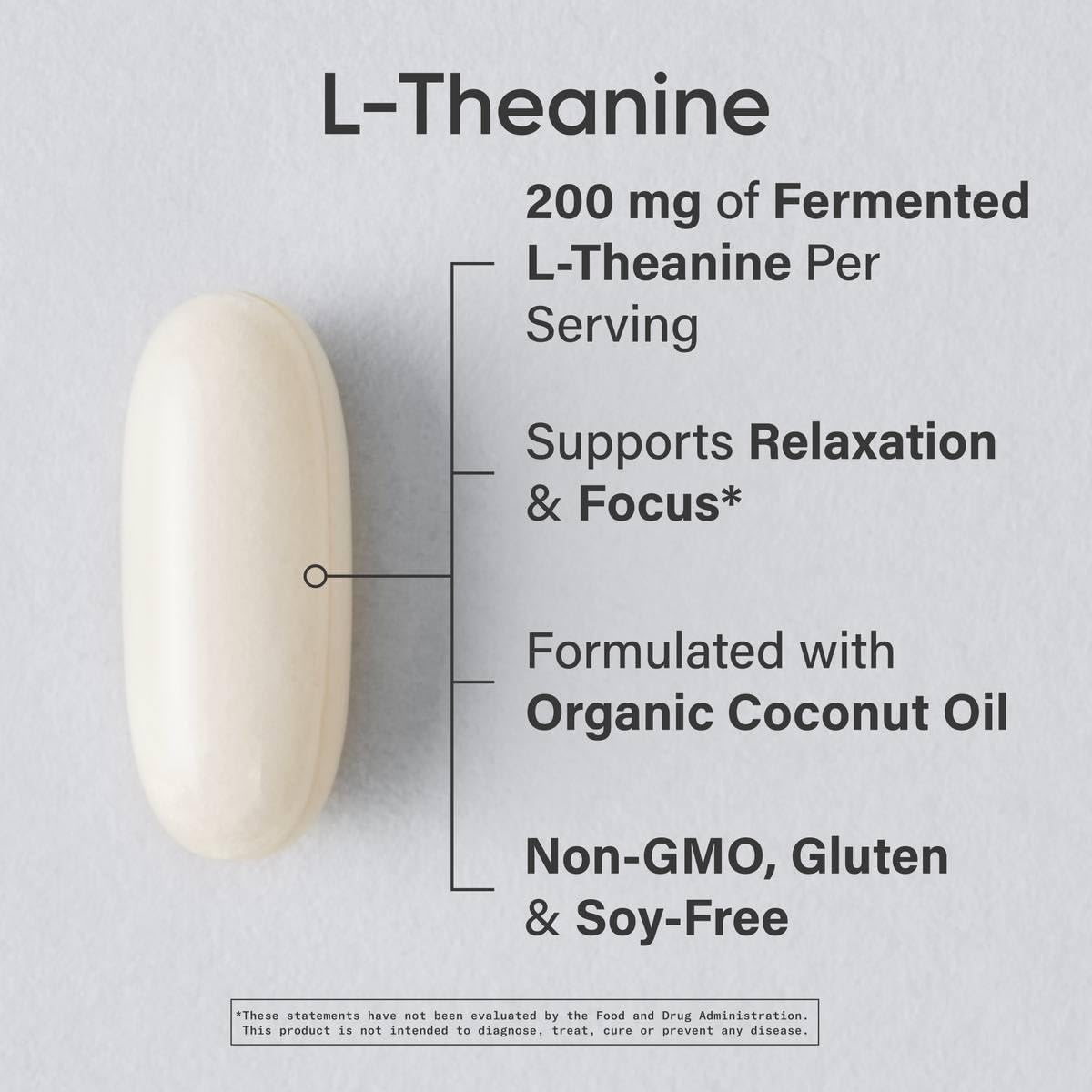 Sports Research Double Strength L-Theanine Supplement - Suntheanine Softgels for Focus, Relaxation & Alertness - Non-Drowsy Support Made with Coconut Oil, Non-GMO & Gluten Free - 200mg, 60 Count - Medaid International