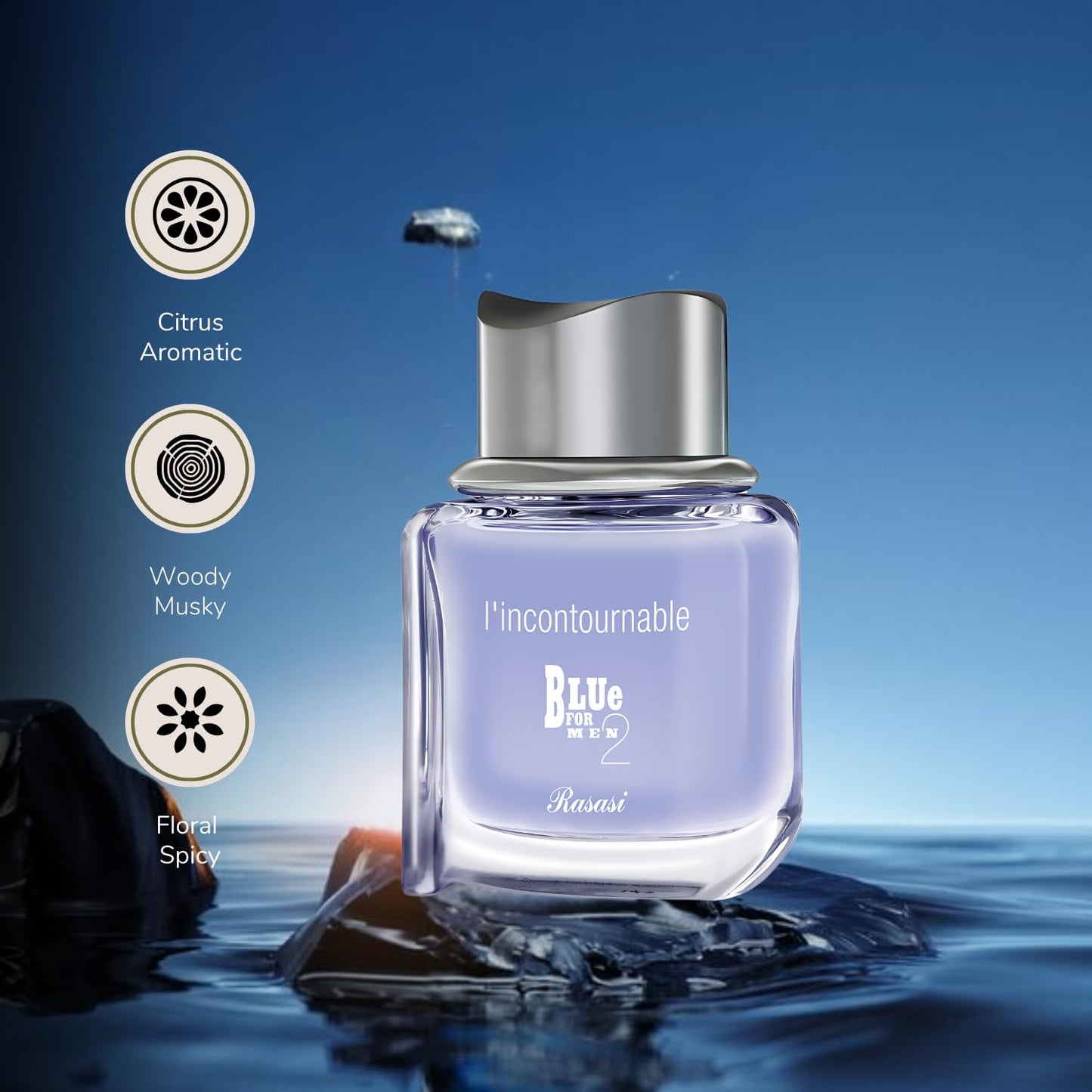 RASASI Blue 2 L'incontournable Eau De Parfum Spray for Men, 2.5 Ounce - Medaid International
