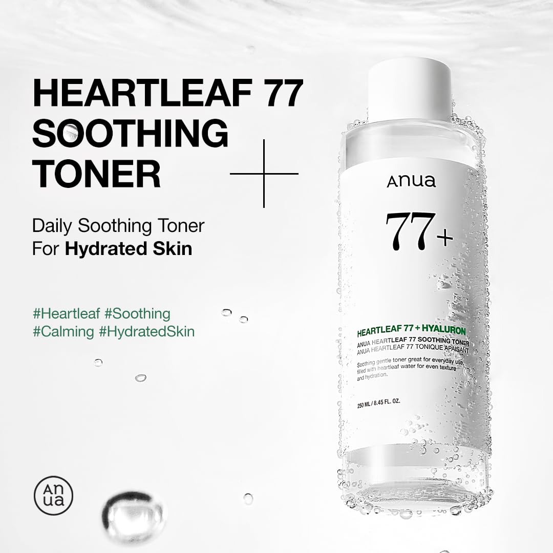 Anua Heartleaf 77 Soothing Toner I pH 5.5 Trouble Care, Calming Skin, Refreshing, Hydrating, Purifying, Cruelty Free, Vegan,(250ml / 8.45 fl.oz.) - Medaid International