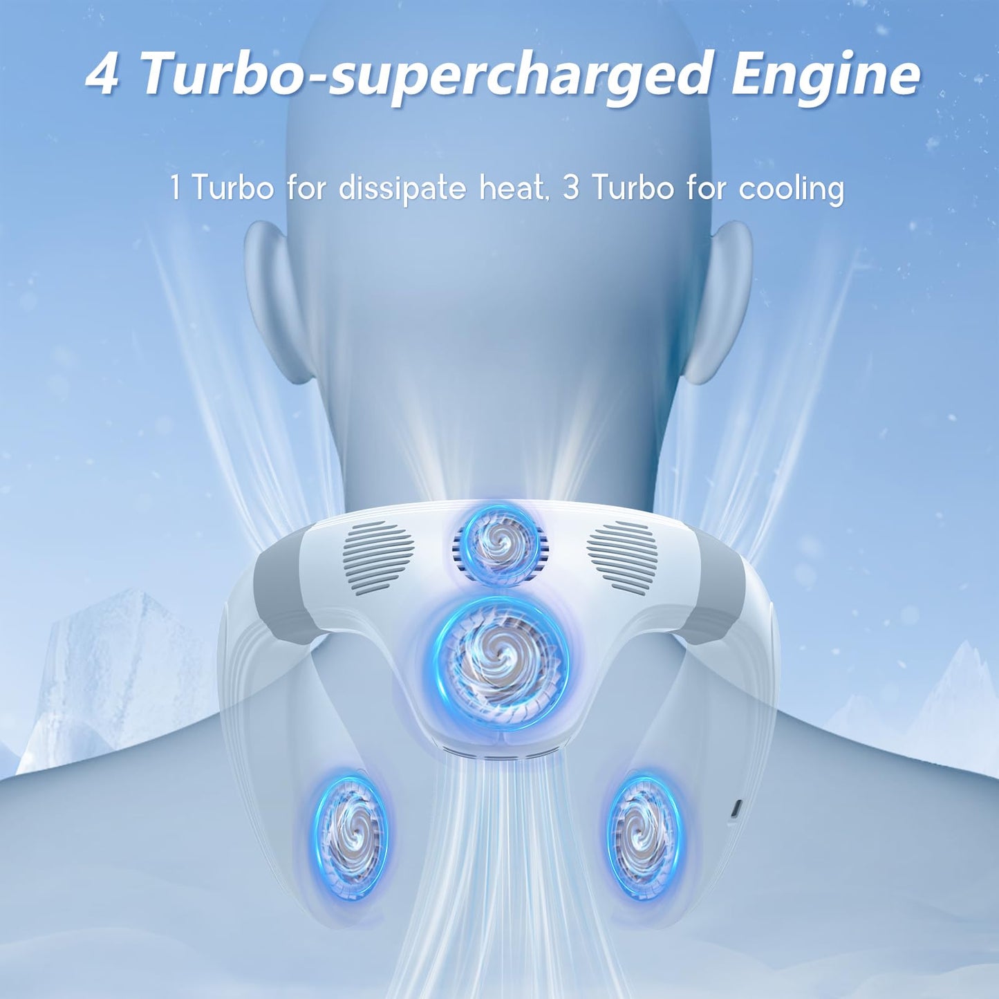 Agihoss Neck Air Conditioner Fans That Blow Cold Air Cooling Device Wearable Fan, 5200mAh Battery Operated Rechargeable Personal Fan, 3+3 Speeds Perfect for Women Men - Medaid International