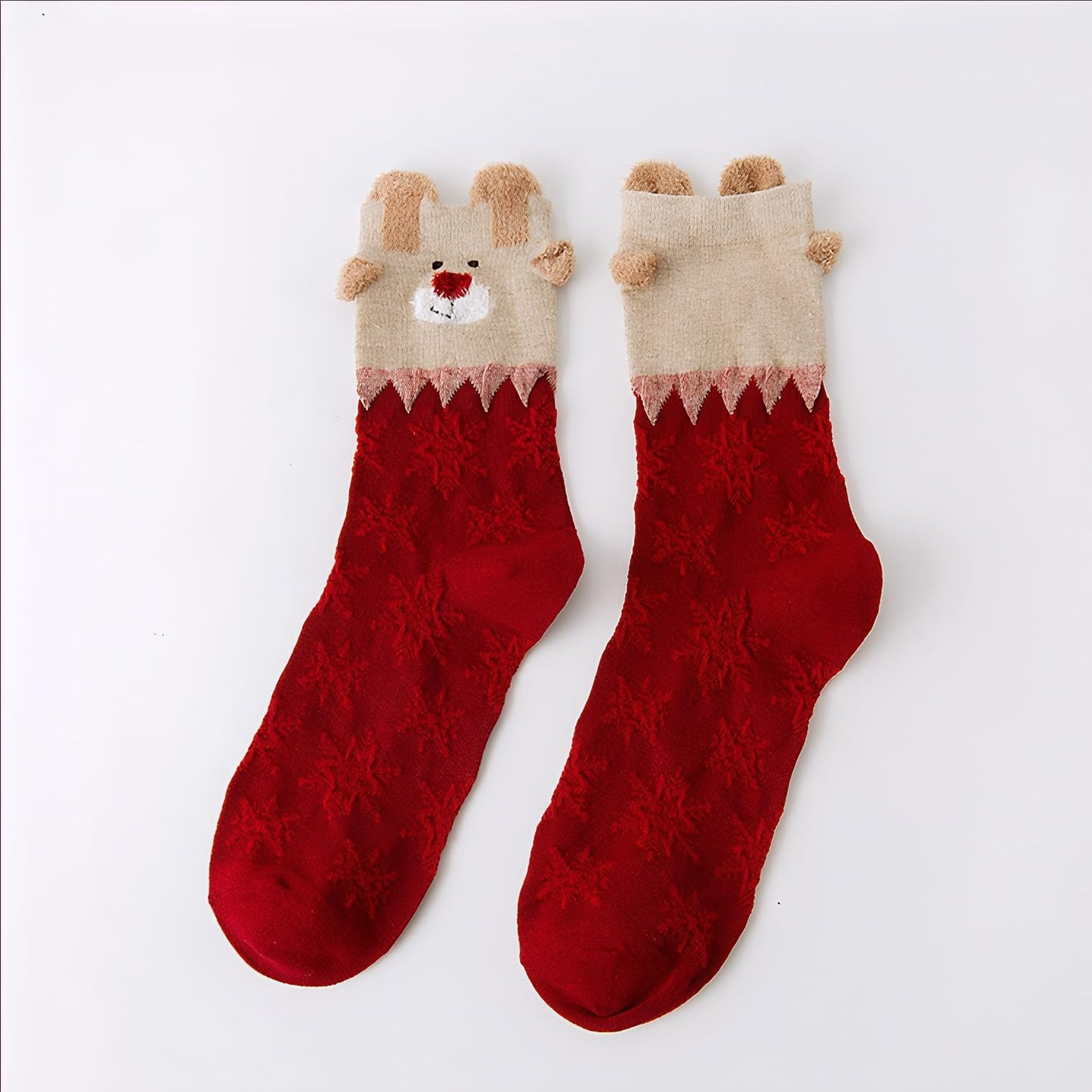 Christmas Crew Socks for Adults Holiday Novelty Striped Socks Festive Winter Accessories for Party Work and Home Wear - Medaid International