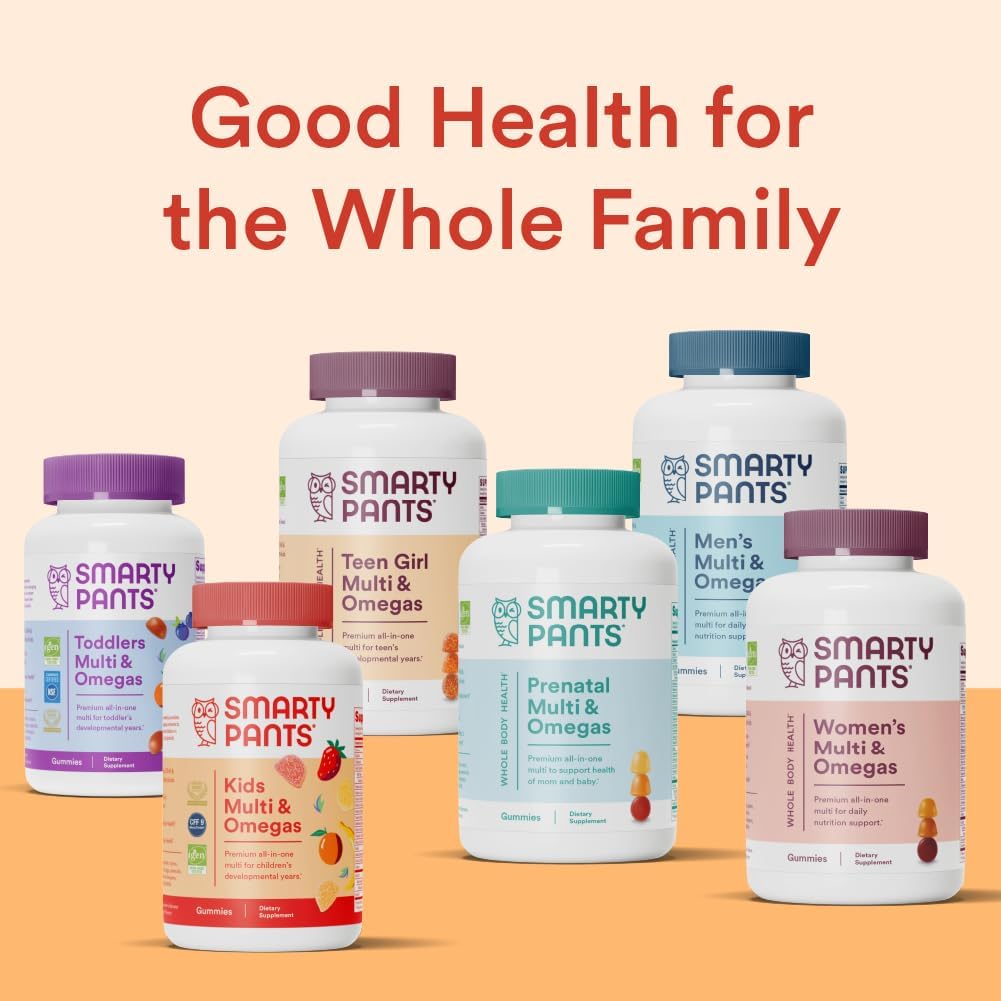 SmartyPants Kids Multivitamin Gummies: Omega 3 Fish Oil (EPA/DHA), Vitamin D3, C, Vitamin B12, B6, Vitamin A, K & Zinc - 120 Count (30 Day Supply) - Medaid