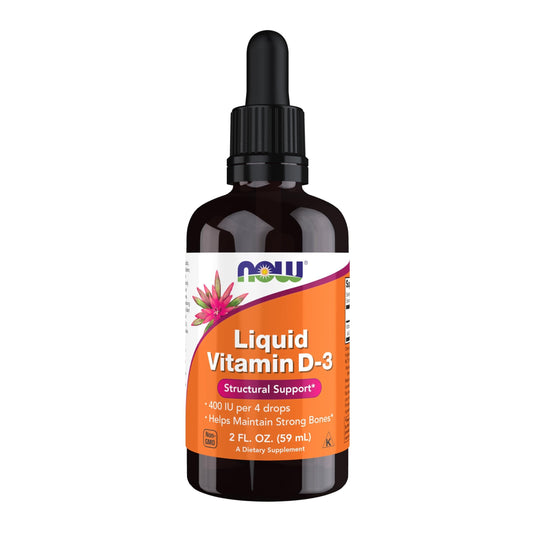 NOW Foods Supplements, Liquid Vitamin D-3, Strong Bones*, Structural Support*, 2-Ounce - Medaid International