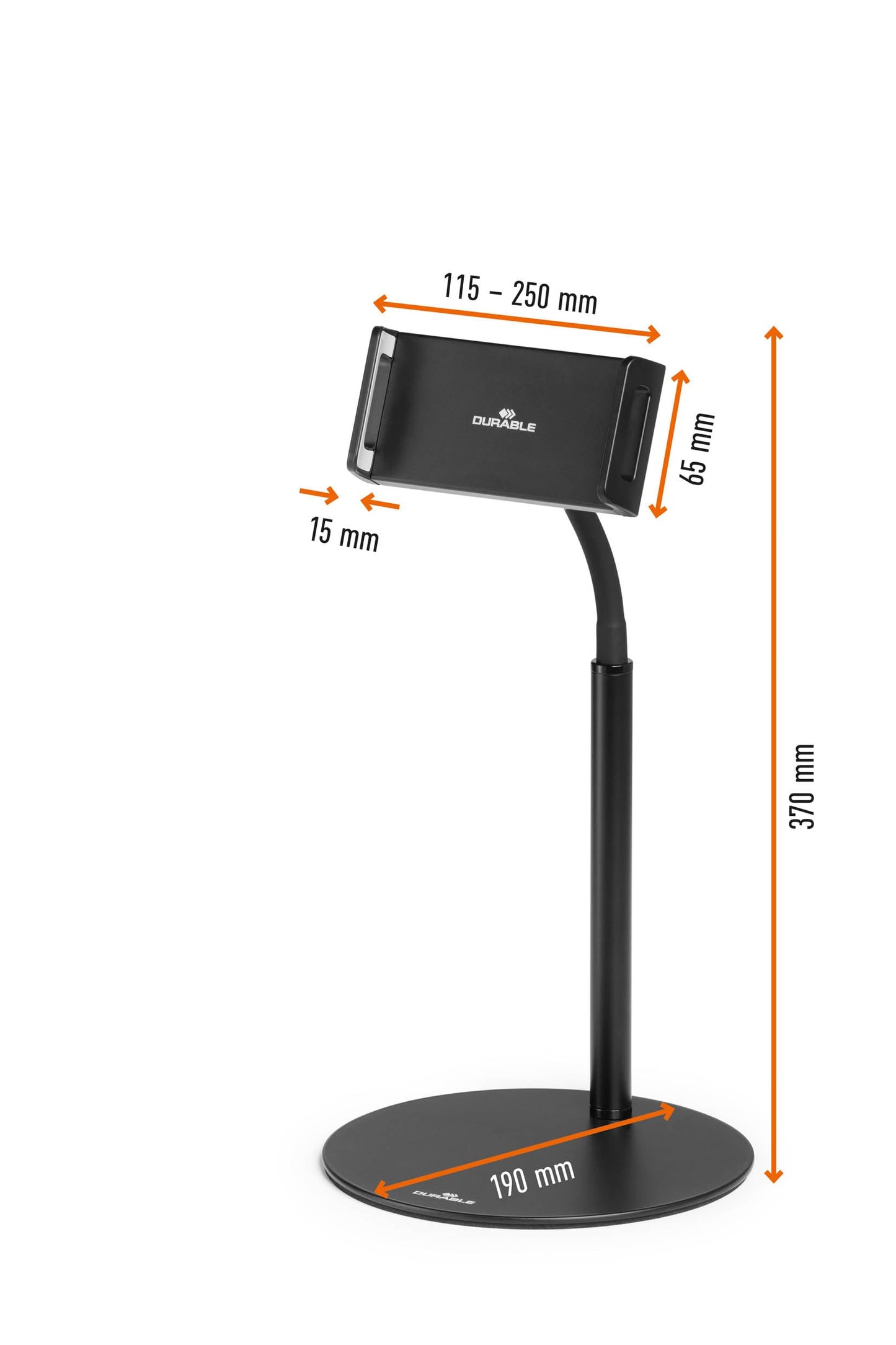 Durable Twist Tablet & Smartphone Floor Stand, Gooseneck 360 Degrees Swivel Mount & Adjustable Height - Black Tablet and Smartphone Holder - Compatible with iPhone, iPad, Android Devices, and More. - Medaid International