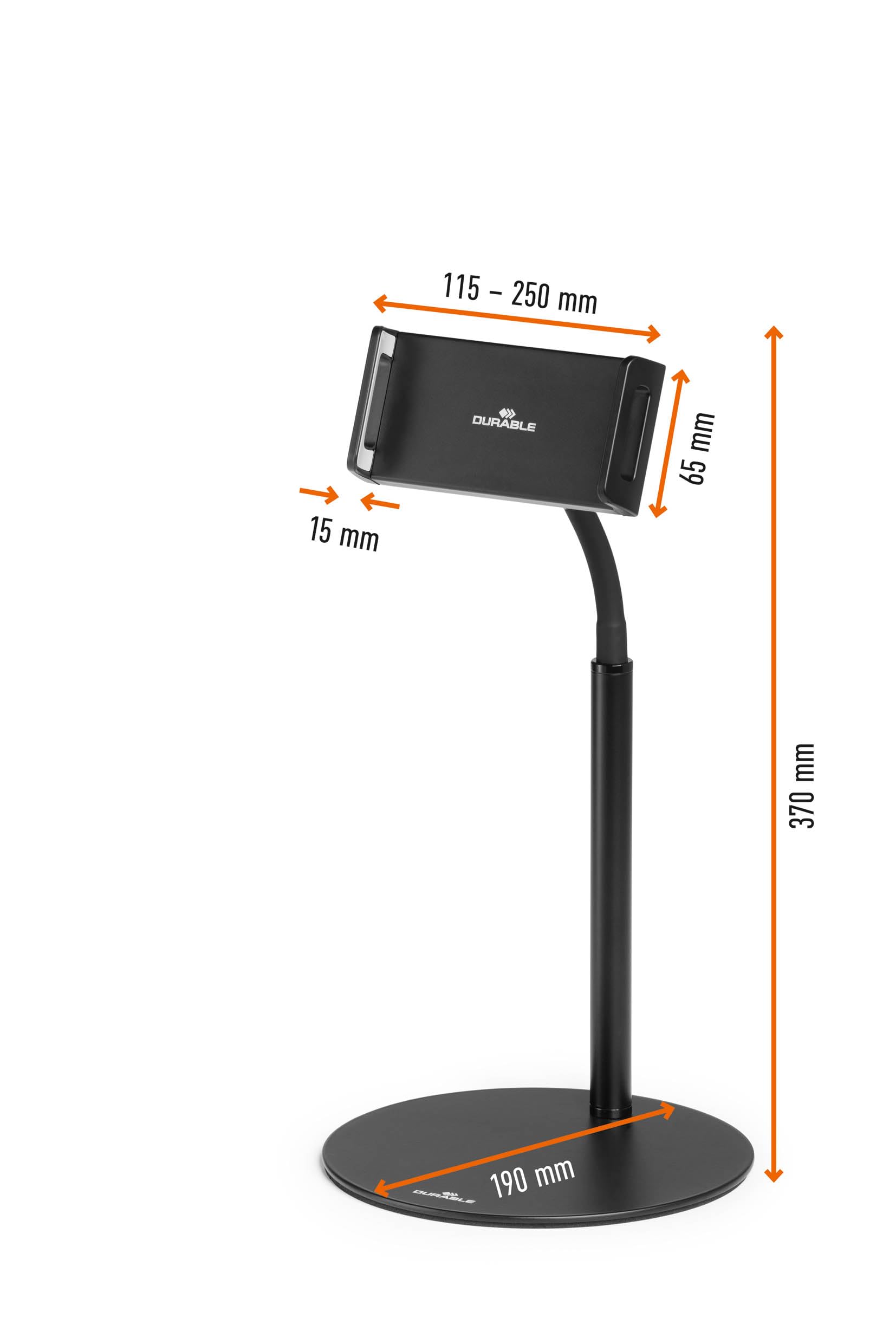 Durable Twist Tablet & Smartphone Floor Stand, Gooseneck 360 Degrees Swivel Mount & Adjustable Height - Black Tablet and Smartphone Holder - Compatible with iPhone, iPad, Android Devices, and More. - Medaid International