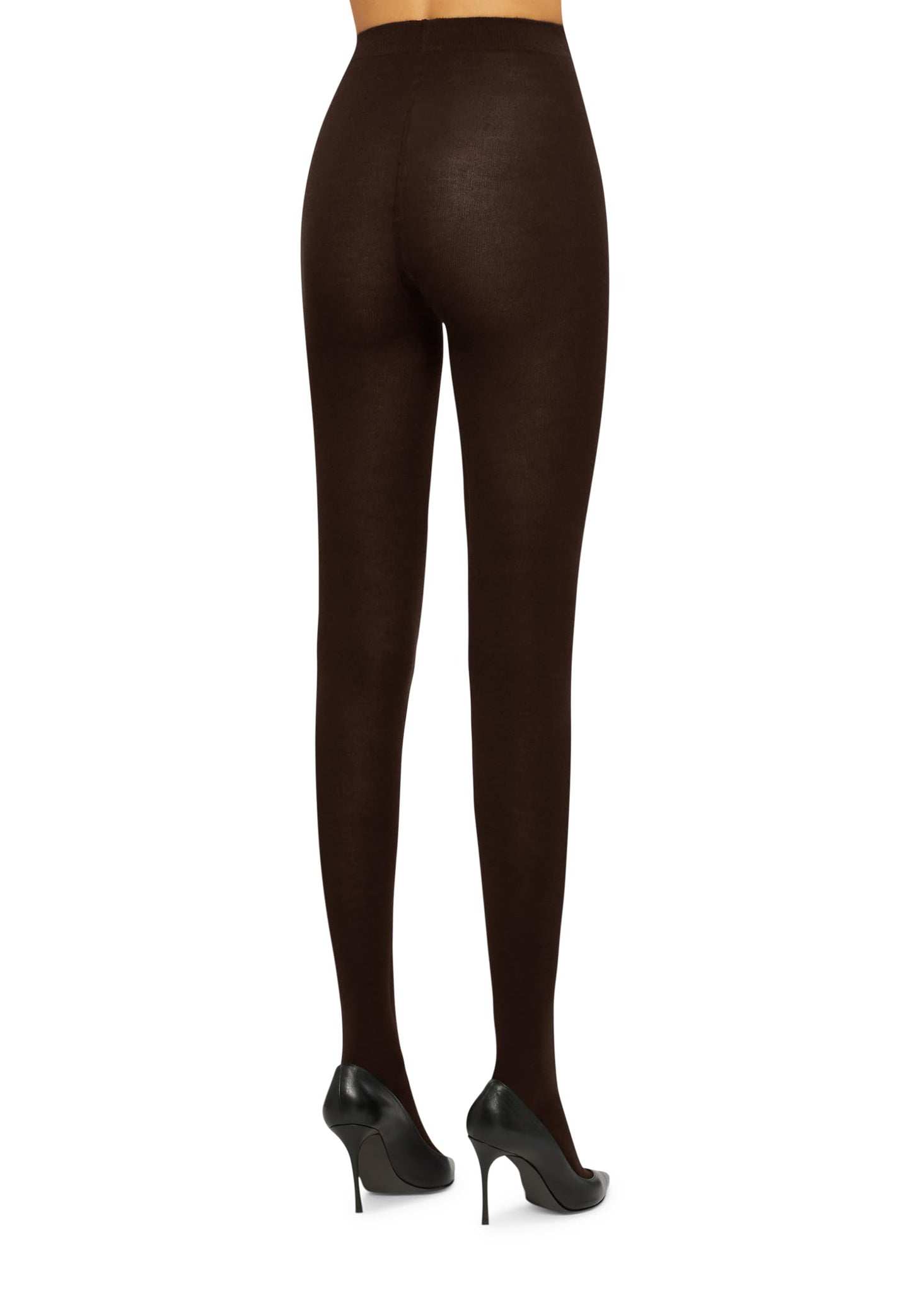 Wolford Cashmere/Silk Tights For Women Luxury Soft Sustainable Warm Hosiery Pantyhose Sheer Durable Reinforced Toe Sole Heel mocca Brown Medium - Medaid International