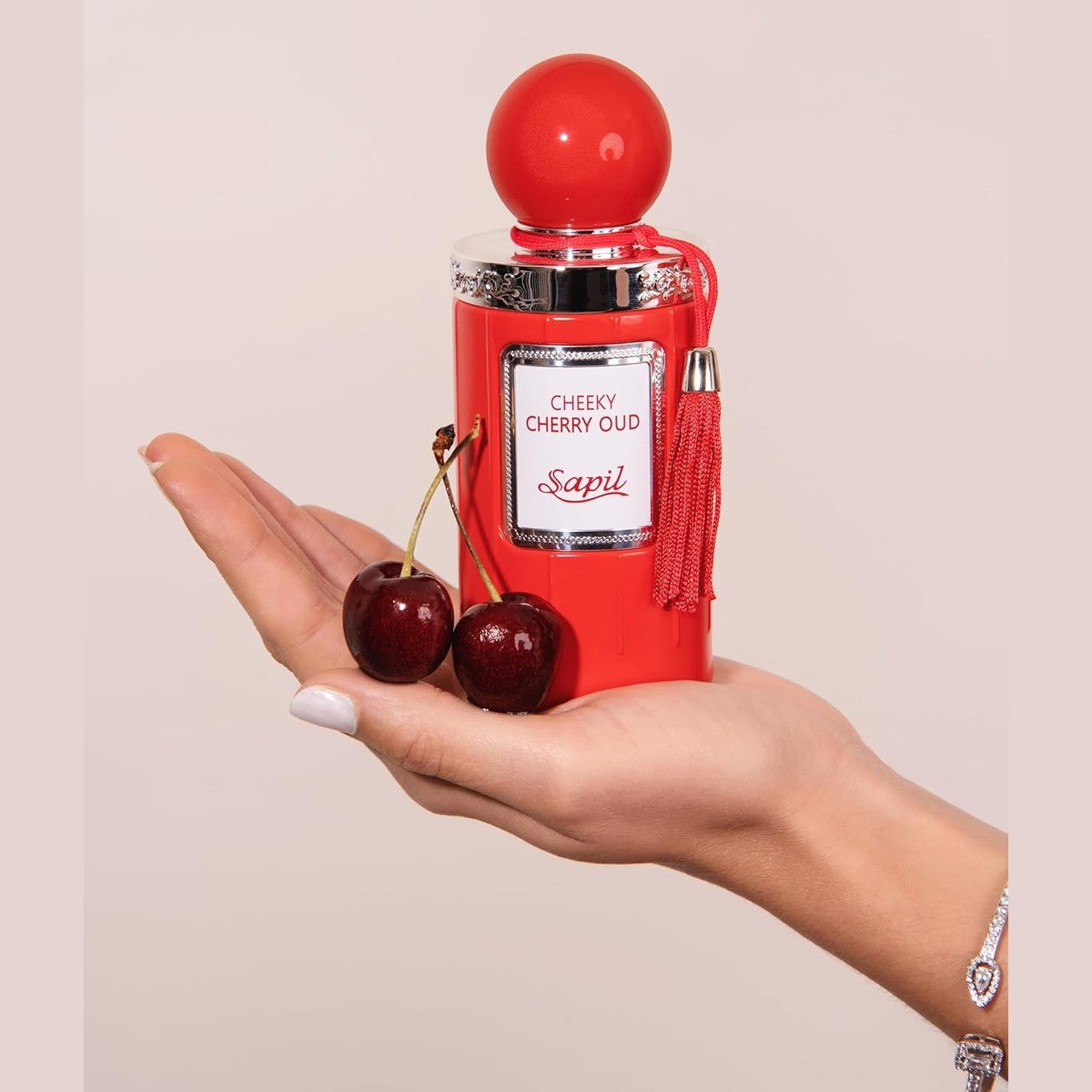 Sapil Cheeky Cheery Oud Unisex Eau De Parfum - Spicy Cherry & Rose Blend with Oud Twist - Long Lasting Niche Perfume for Men & Women - 3.38 oz - Medaid International