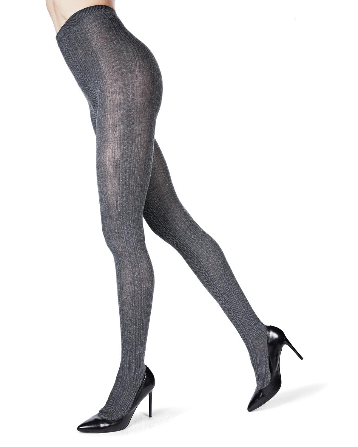 MeMoi Toronto Cable Cotton Tights for Women, Cozy and Breathable Warm Sweater Tights - Sizes S to XL, Winter White, Medium/Large - Medaid International
