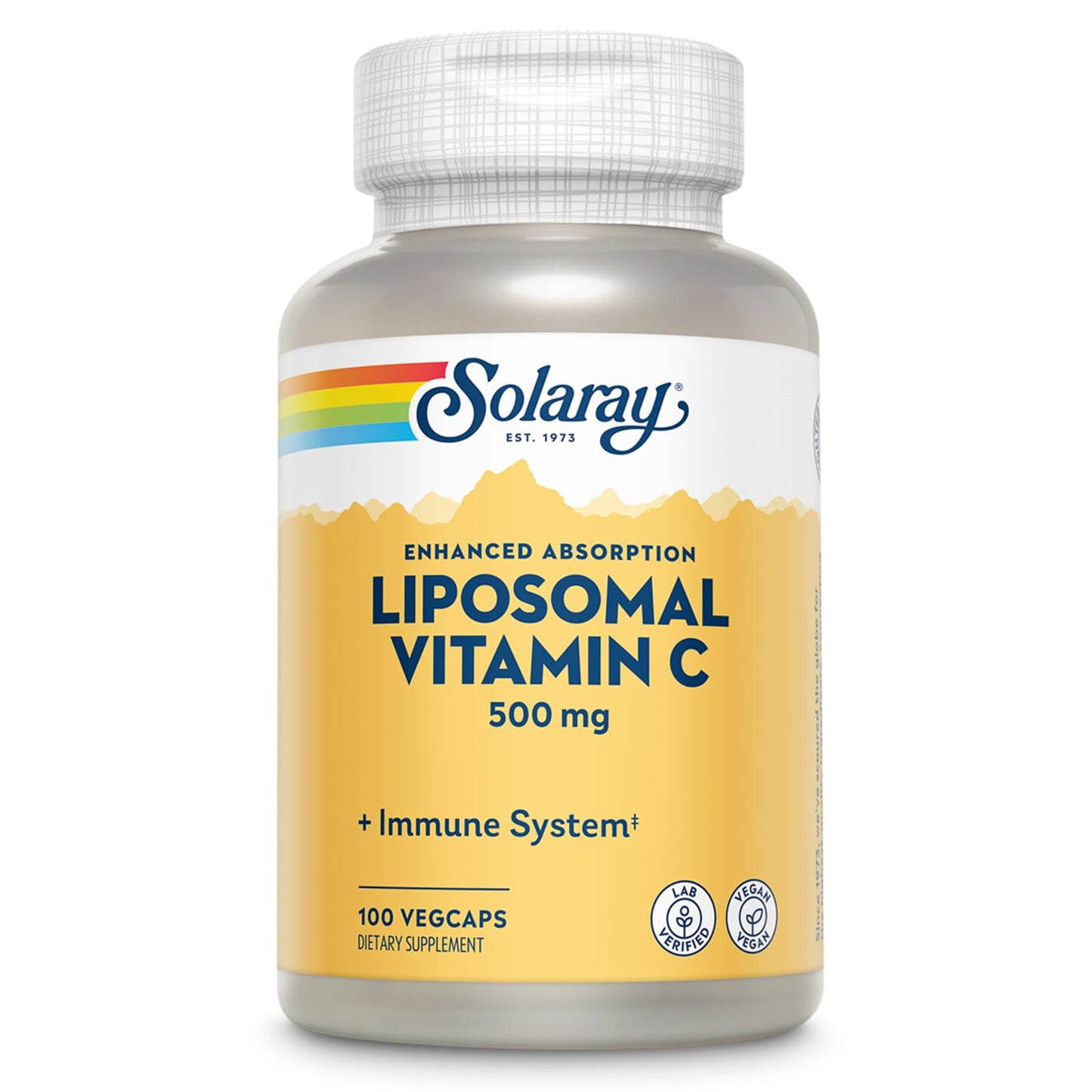 SOLARAY Liposomal Vitamin C 500mg - Enhanced Absorption Vitamin C Liposomal Blend with Fatty Acids - Antioxidant and Immune Support Supplement - Vegan, 60-Day Guarantee, 100 Servings, 100 VegCaps - Medaid International