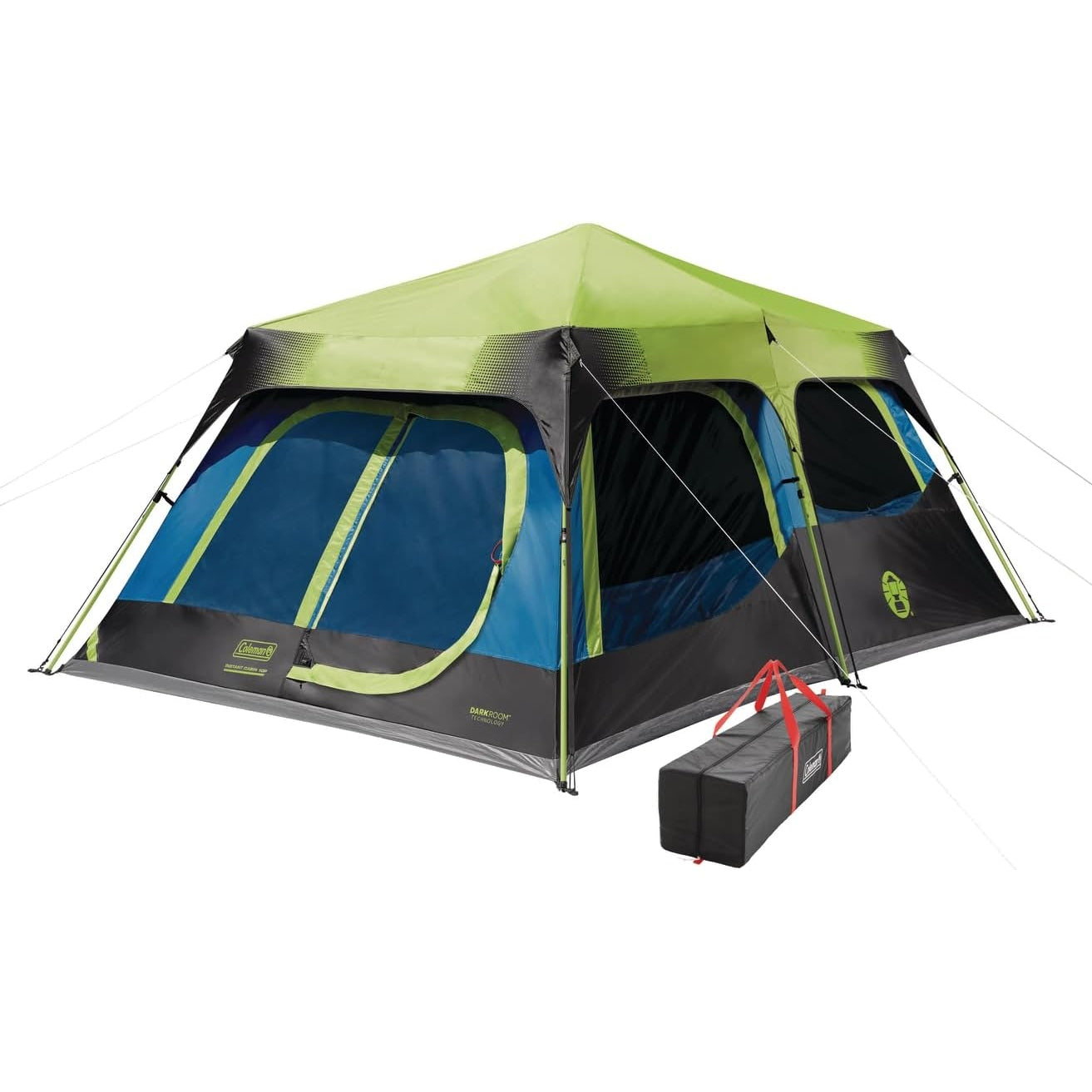 Coleman Instant Cabin Tent with 1-Minute Setup, 4/6/8/10 Person Instant Tent with Weatherproof Floor, Pre-Attached Poles, Air Vent, & Carry Bag - Medaid International