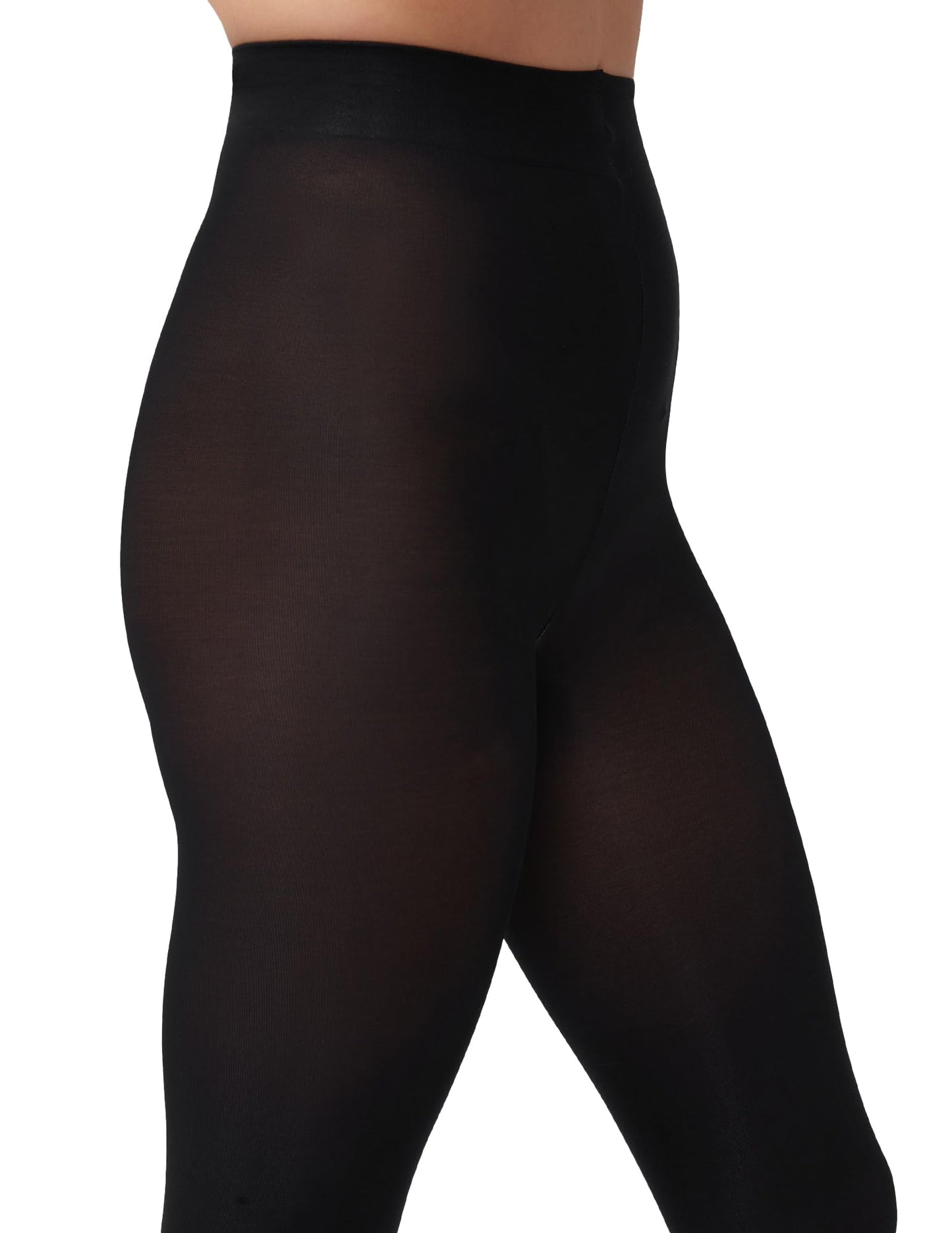 HUE Women’s Opaque Sheer to Waist Tights, Black, 3 - Medaid International