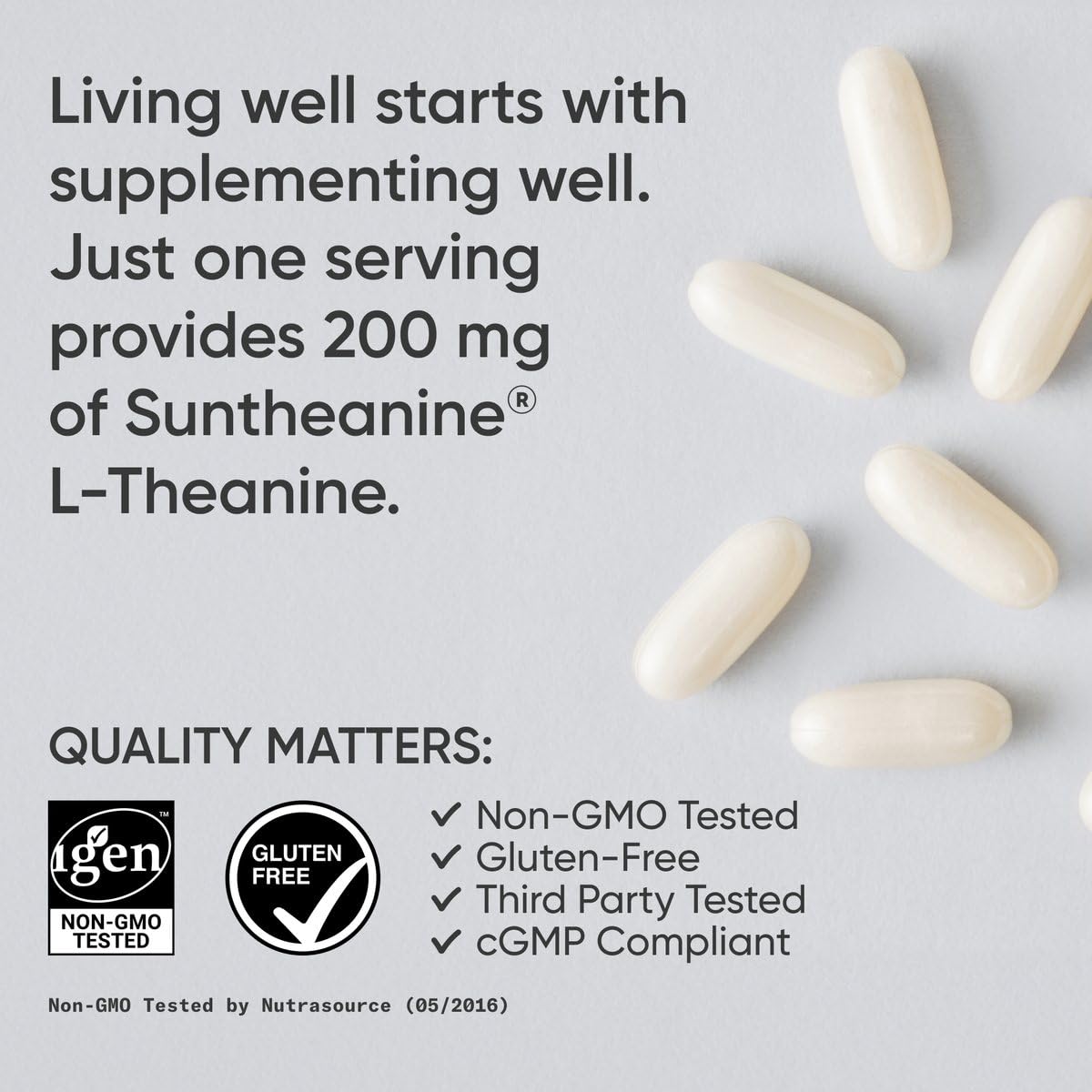 Sports Research Double Strength L-Theanine Supplement - Suntheanine Softgels for Focus, Relaxation & Alertness - Non-Drowsy Support Made with Coconut Oil, Non-GMO & Gluten Free - 200mg, 60 Count - Medaid International