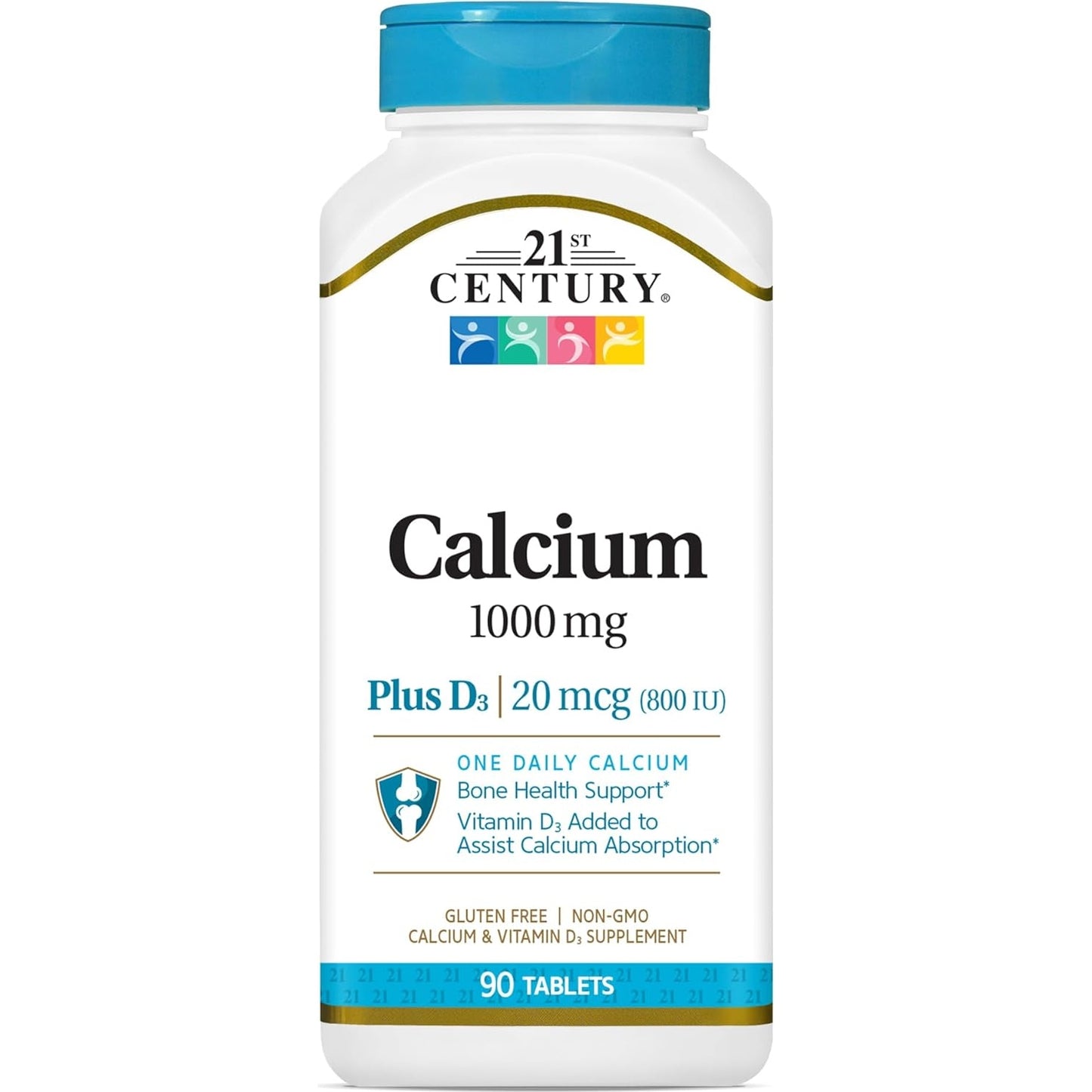 21st Century Calcium Plus D Tablets, 1000 mg, 90 Count - Medaid