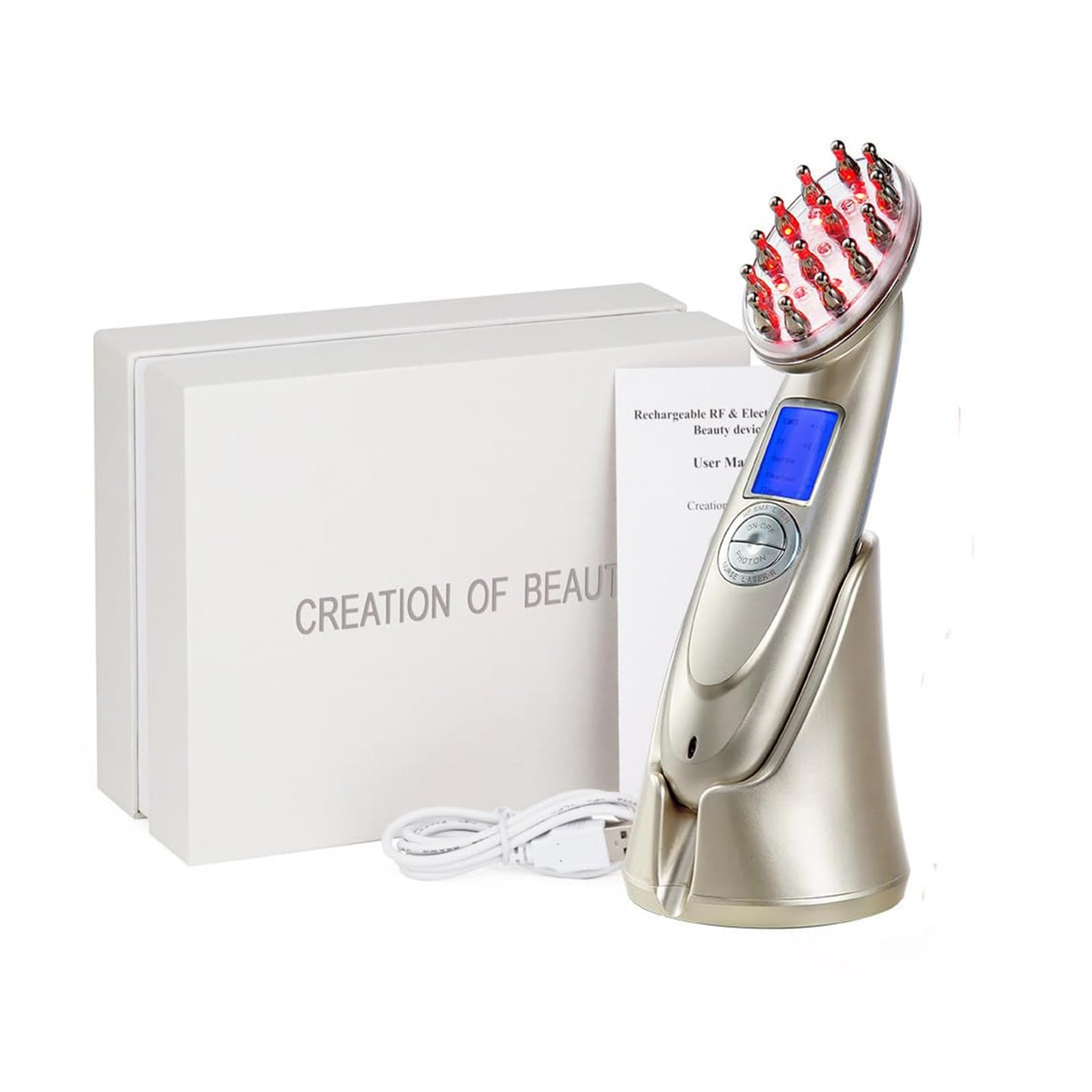 Alments Hairrevive - Portable Rechargeable Alments Hair Revive Brush, Scalp Care Massager, Heal Damaged Roots & Scalp, Stimulating Hair Growth for Women & Men, Compact & Easy to Use - Medaid International