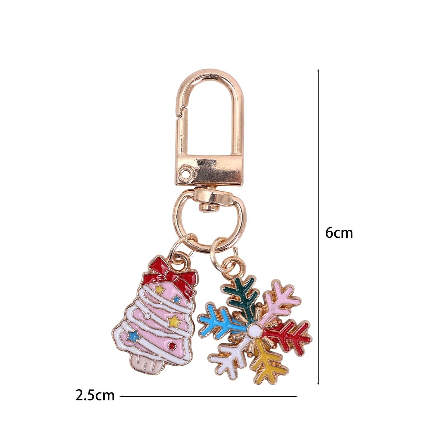 Creative Cartoon Christmas Theme Keychain Pendant Xmas Cute Key Ring Car Keyrings Bag Hanging Accessories DIY Jewelry,#3 (6 * 2.5cm) - Medaid International