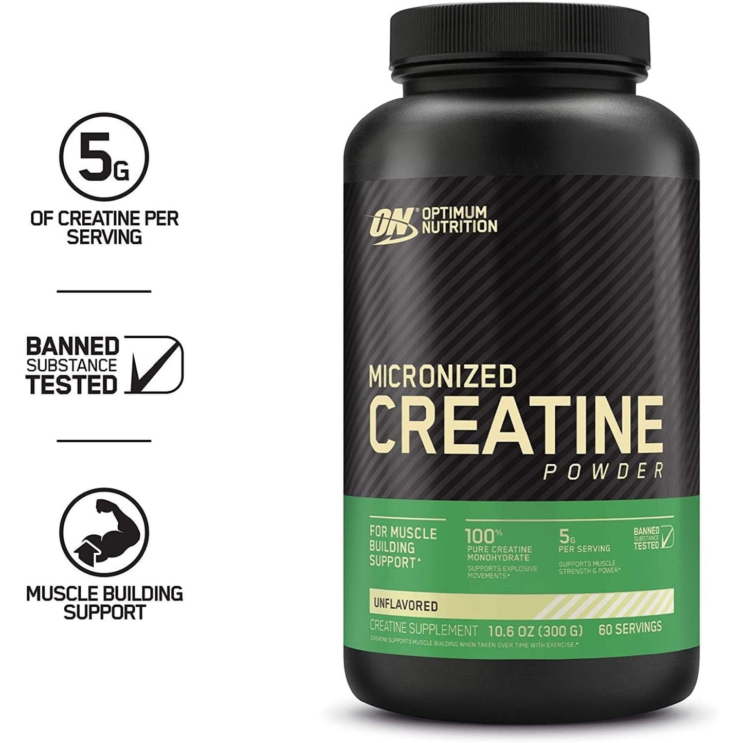 Optimum Nutrition Micronized Creatine Powder, Unflavored, 10.58 oz (300 g) - Medaid International
