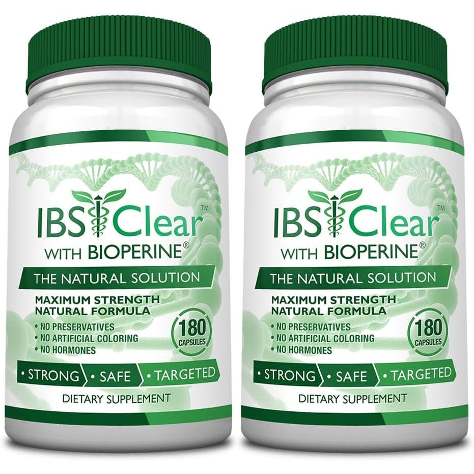 IBS Clear™ - 100% Natural IBS Relief with Vitamin D, Psyllium Husk,, Fennel - 360 Capsules - 2 Bottle - Medaid