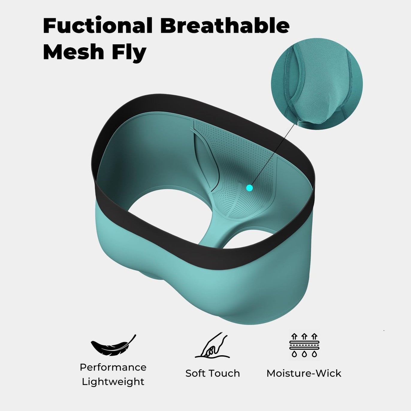 BAMBOO COOL Mens Trunks Underwear Performance Breathable Mesh Fly Zone Moisture-Wicking(4 Pack) - Medaid International