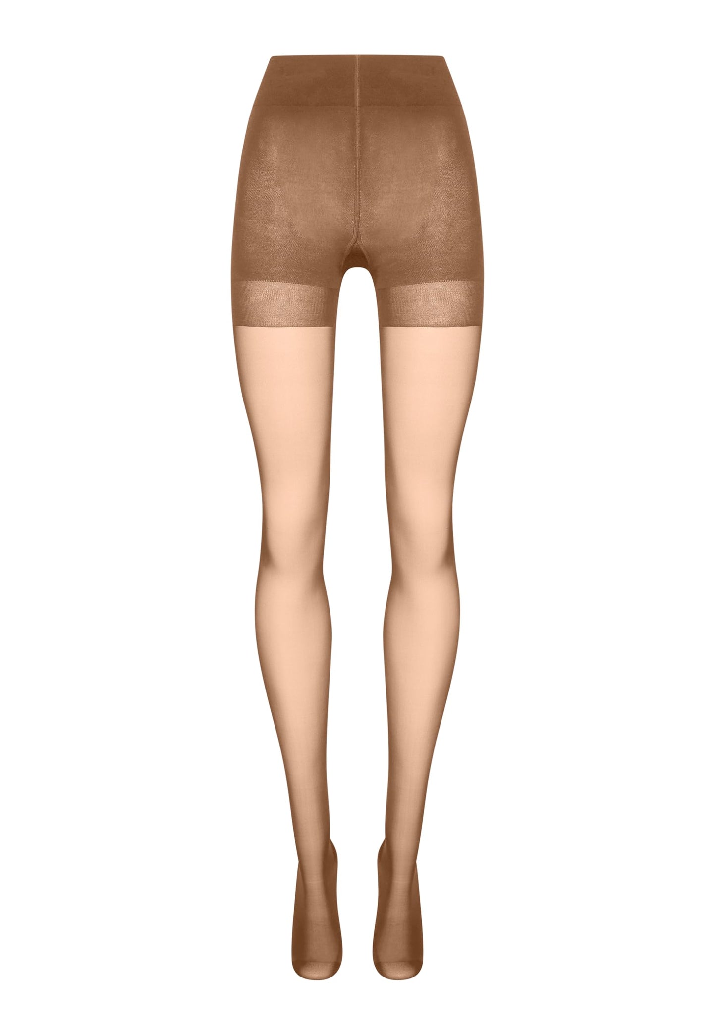 Wolford Miss W 30 Push-Up Tights for Women Knitted-In Shaping Pushup Effect Strong Leg Support Sustainable Dye Sheer Hosiery Brown Sun-tan Brown Medium - Medaid International
