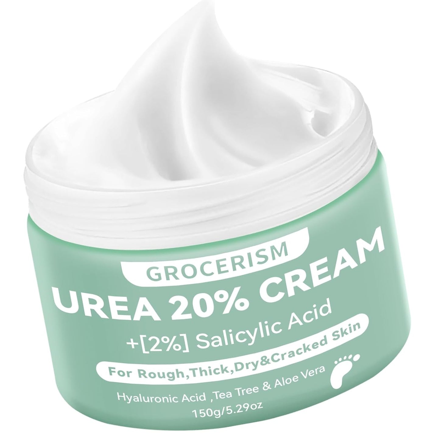 Urea Cream 40 Percent For Feet Plus 2% Salicylic Acid 5.29 oz || Foot Cream and Hand Cream Maximum Strength with Hyaluronic Acid,Tea Tree,and Aloe Vera For Deep Moisturizes,Callus Remover - Medaid International
