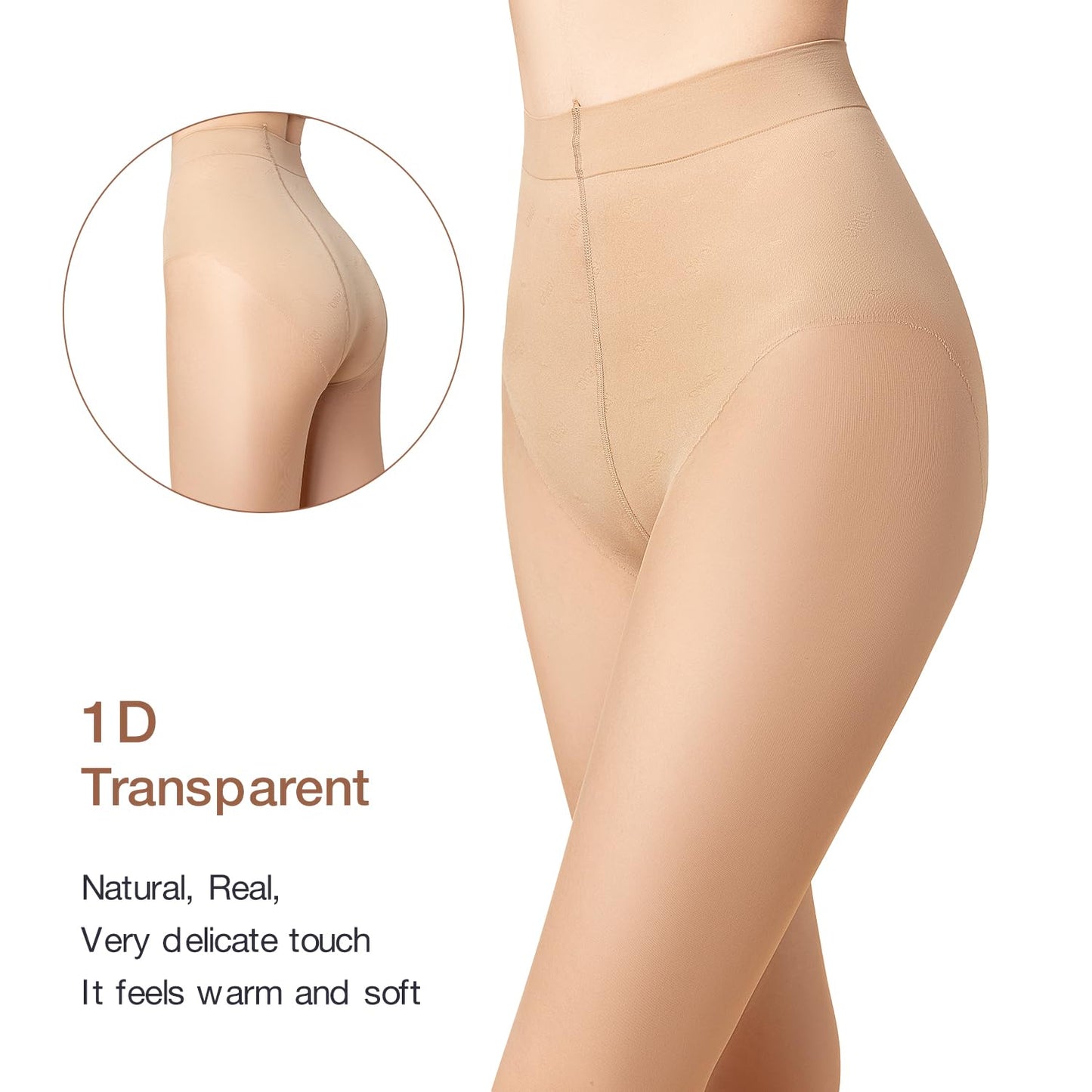 Ms.Myland 2 Pairs Women's Sheer Tights, 1D Ultra Thin Soft Nylon Regular Panty Multicolour High Sheer Anti-slid Pantyhose - Medaid International