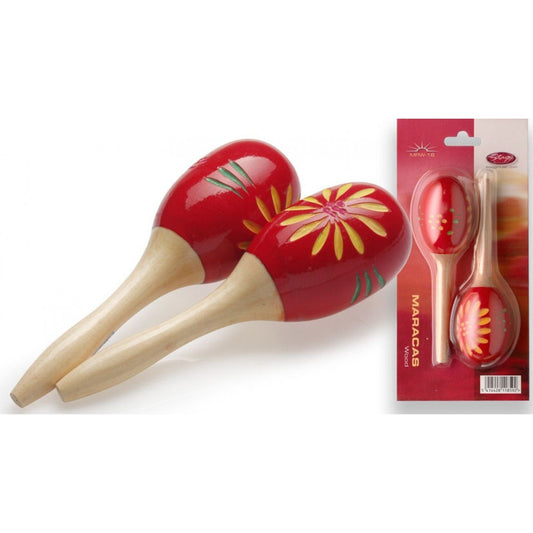 Stagg MRW-16 Wooden 16cm Maracas, Red - Medaid International