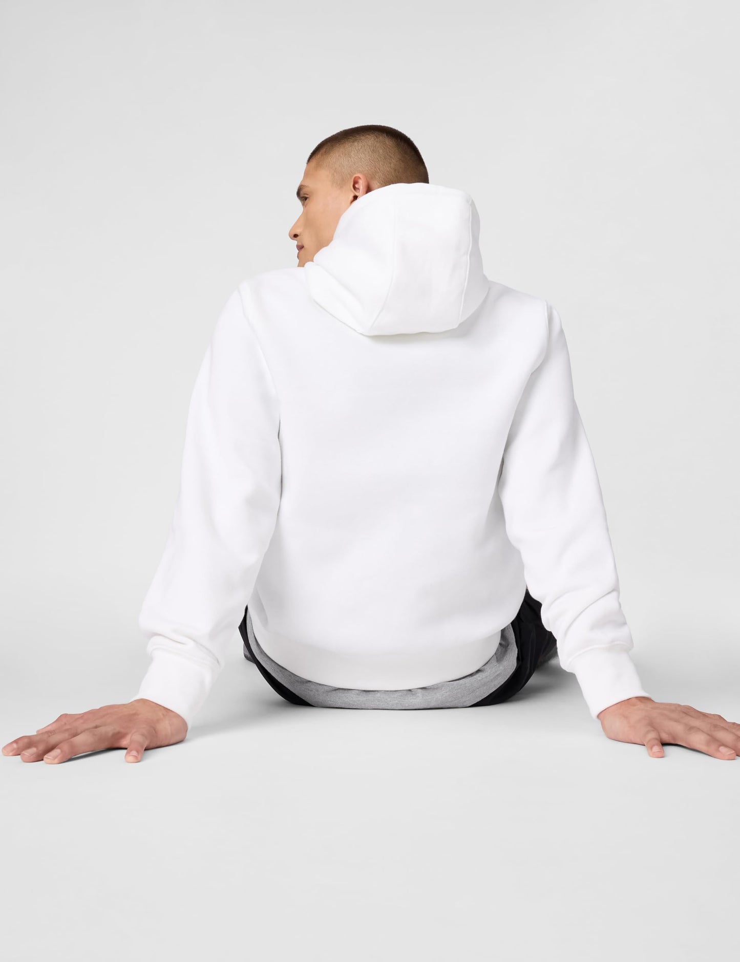 Nike Men's Club Pullover Fleece Hoodie, White/White/Black, Large - Medaid International