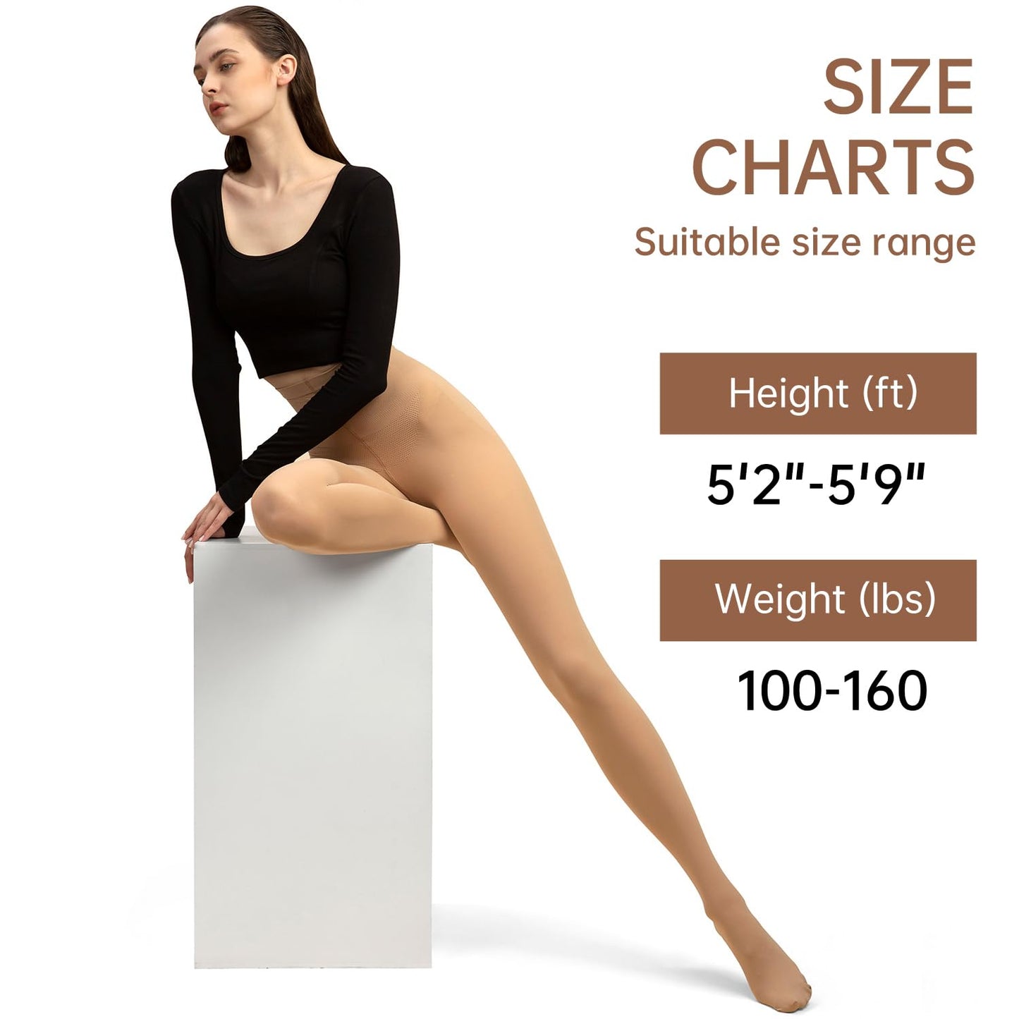 Ms.Myland 2 Pairs Women's Sheer Opaque Tights, 480D Soft Nylon Regular Multicolour Control Top Velvet Pantyhose - Medaid International
