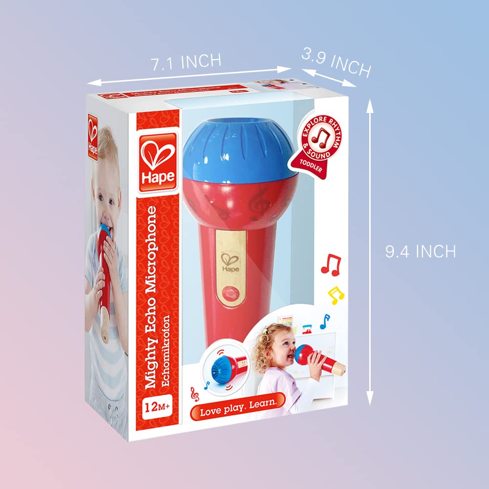Hape Mighty Echo Microphone | Battery-Free Voice Amplifying Microphone Toy for Kids 1 Year & Up, Red, Model Number: E0337 - Medaid International