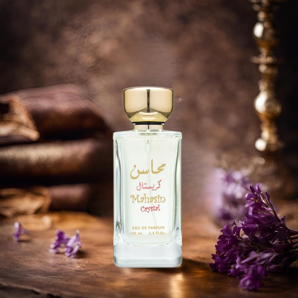 Lattafa Perfumes Mahasin Crystal 2-Piece Set for Women, (3.4 Ounce Eau De Parfum Spray + 1.7 Deodorant Spray) - Medaid International