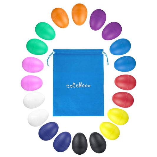 COCOMOON Egg Shakers Musical Instruments for Babies- 20Pcs Musical Maracas Percussion Instrument (10 Colors) Easter Egg Plastic Egg Shakers Kids Toys - Medaid International
