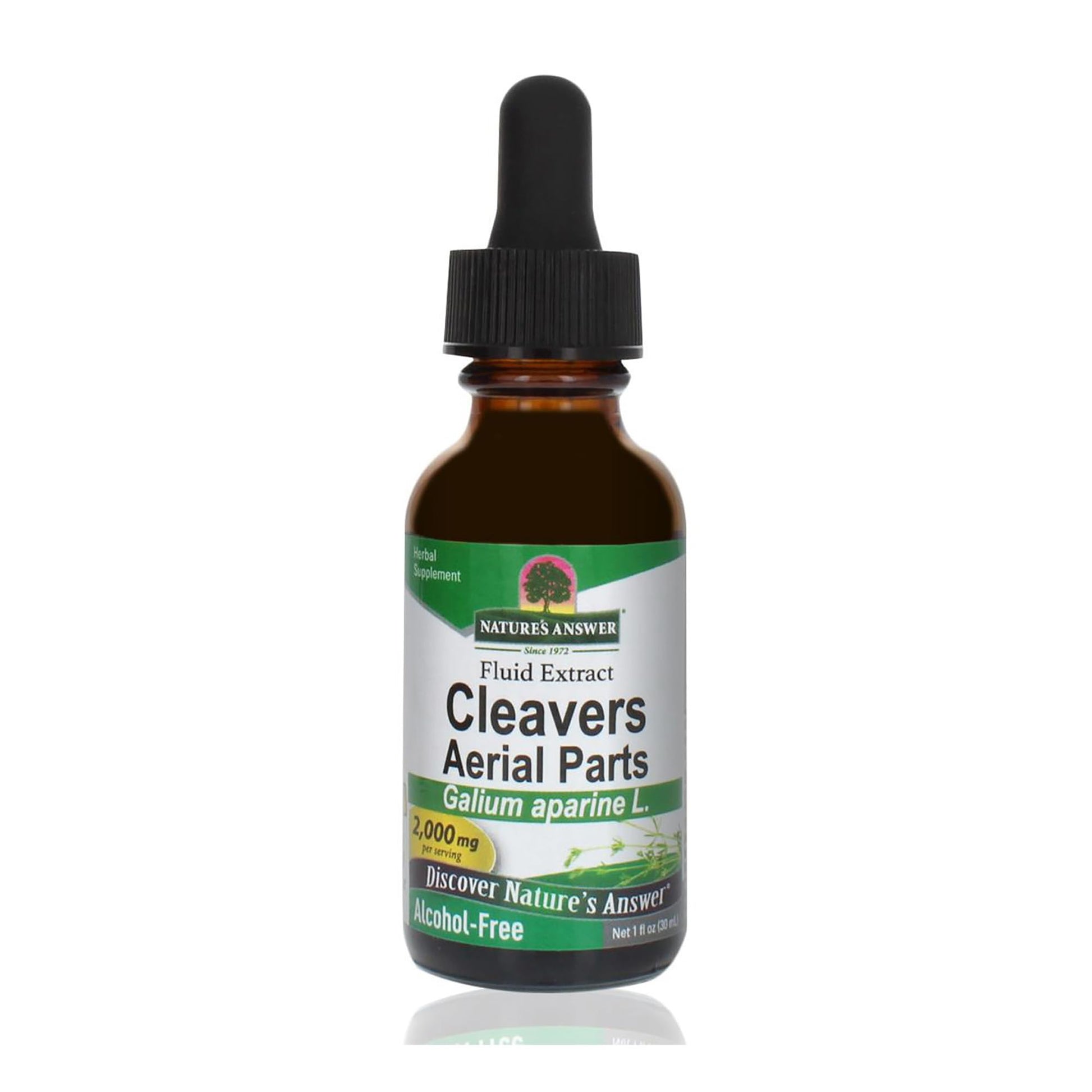 Nature's Answer Alcohol-Free Cleavers Herb, 1-Fluid Ounce | Supports Overall Wellbeing | Dietary Supplement - Medaid International