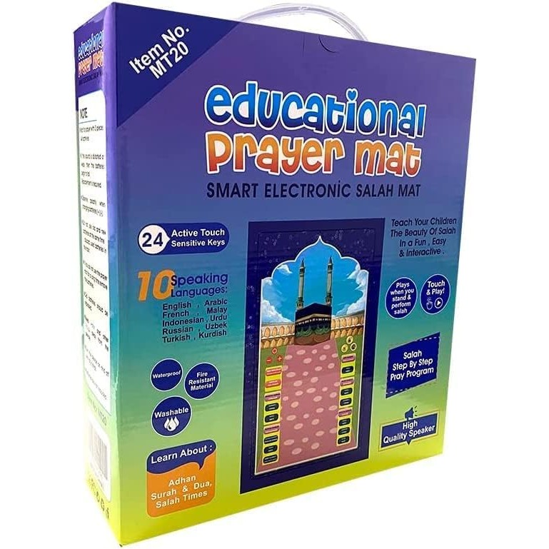 Electronic Kids Educational Prayer Mat - Interactive Learning and Fun for Children, Electronic Muslim Islamic Prayer Mat for Kids, Prayer Rug for Kids by FARROBIZZ - Medaid International