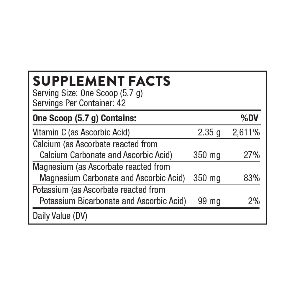 THORNE - Buffered C Powder - Vitamin C (Ascorbic Acid) with Calcium, Magnesium, and Potassium - 8.32 Oz - Medaid International