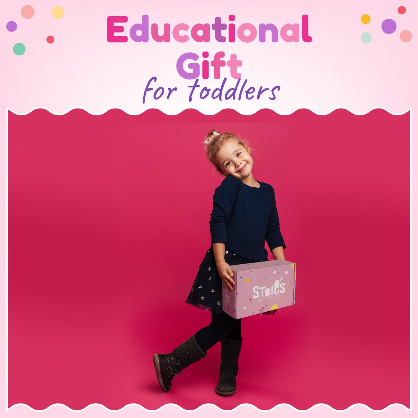 Stoie’s Wooden Music Set Pink Sensation, Montessori Musical Instruments for Toddlers 3-9 with Xylophone, Tambourine and Maracas, Educational Development and Creativity, Baby Musical Instruments - Medaid International