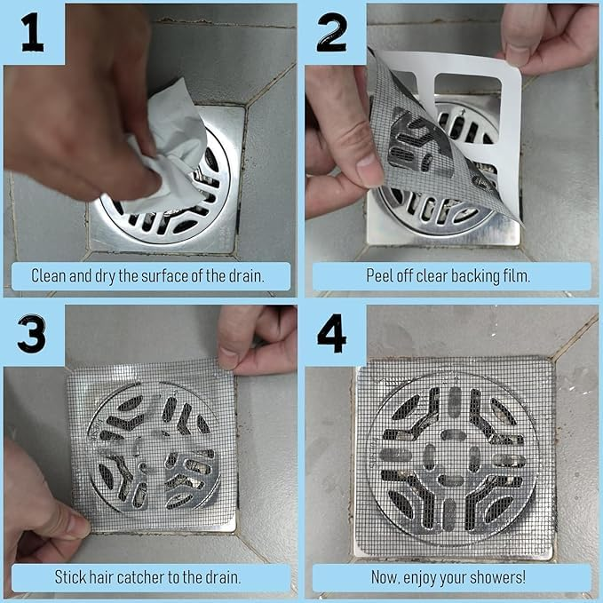 Set of 10 Anti-Clog Mesh Drain Filter – Hair & Insect Resistant Bathroom Screen - Medaid International