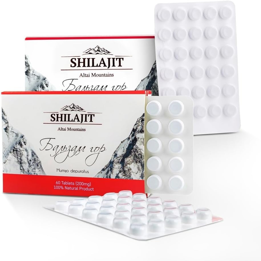 Siberian Green Altai Shilajit 120 Tablets "Mountain Balsam" - Original Altai 100% Pure Fulvic Acid and Trace Minerals - Medaid International