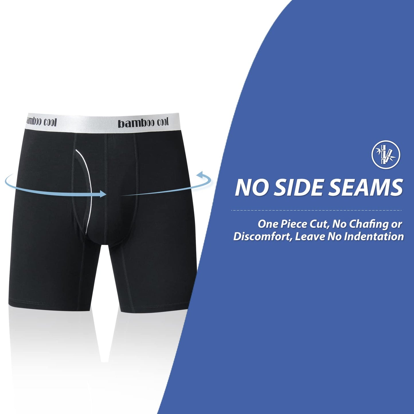 BAMBOO COOL Men's Underwear Soft Breathable Stretch Classic Boxer Briefs with Fly,Multipack - Medaid International