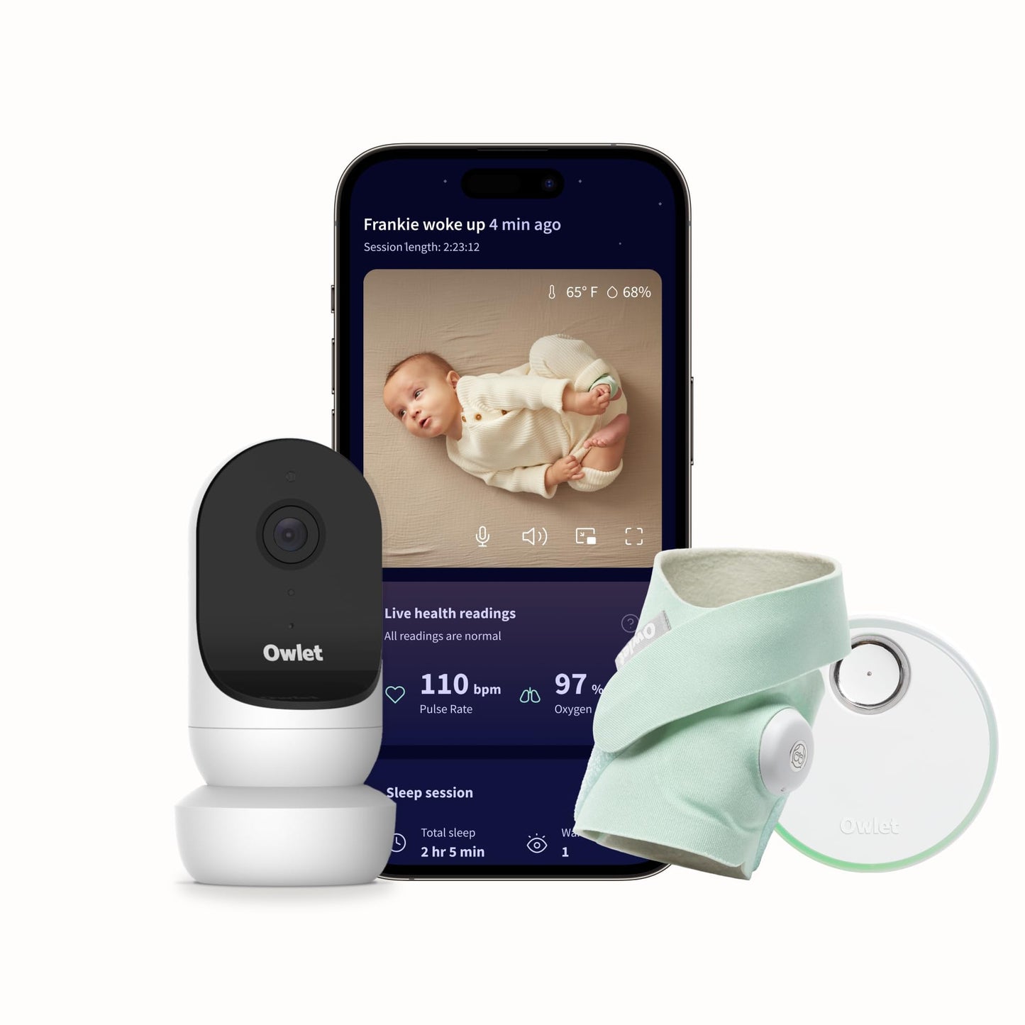 Owlet® Dream Duo Smart Baby Monitor: FDA-Cleared Dream Sock® Plus Owlet Cam 2- Tracks & Notifies for Pulse Rate & Oxygen While Viewing Baby in 1080p HD WiFi Video - Medaid International