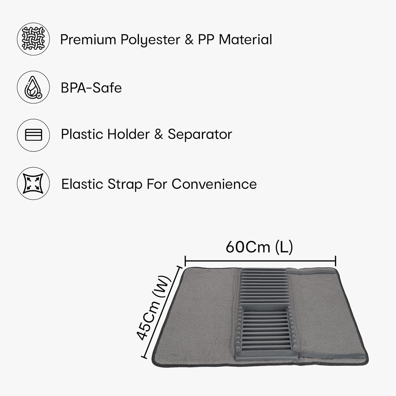 Dish Drying Mat with a Rack - Medaid International