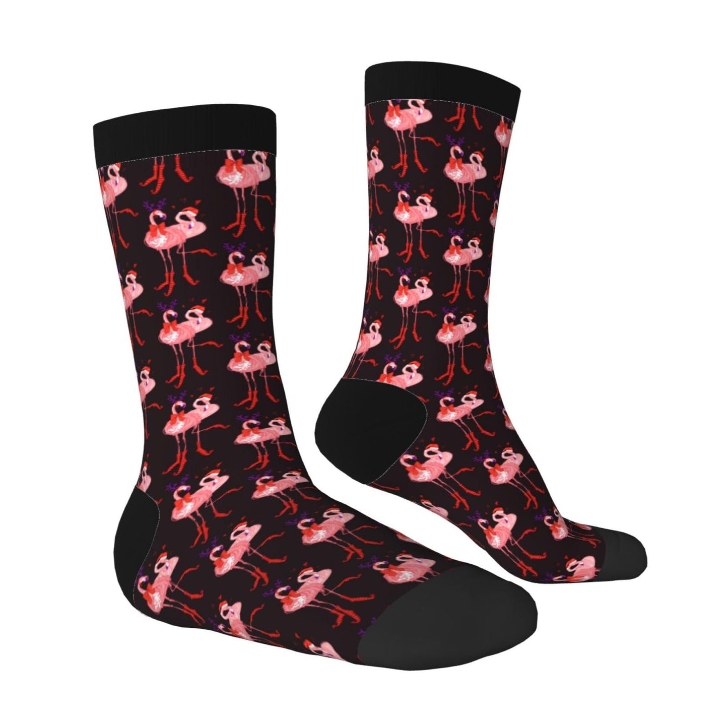 Oxcav Christmas Flamingos Novelty Socks Crazy Funny Crew Dress Socks For Men Women - Medaid International