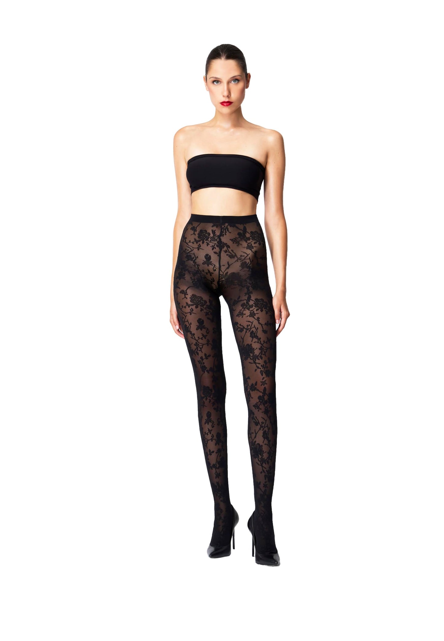 Wolford Flower Tights For Women Black Small - Medaid International